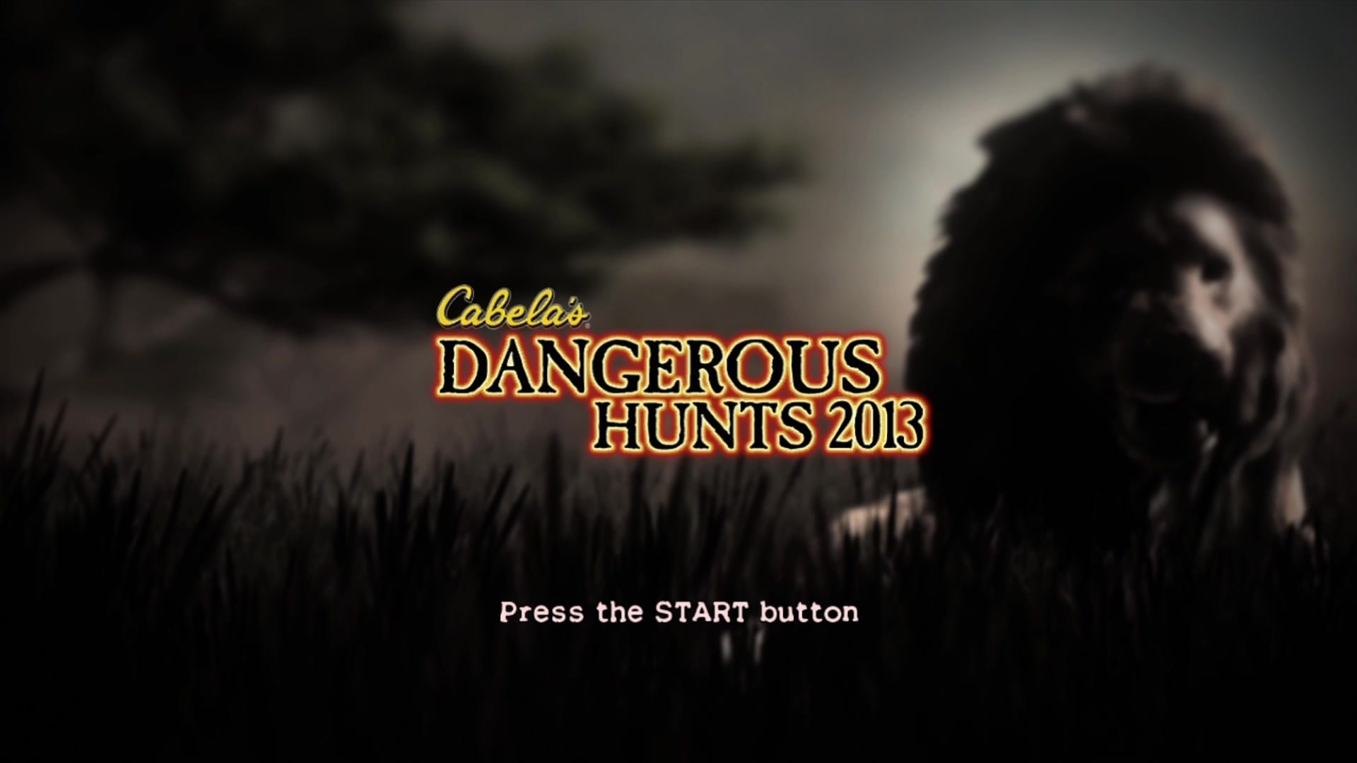Cabela's Dangerous Hunts 2013 title screen for Xbox 360